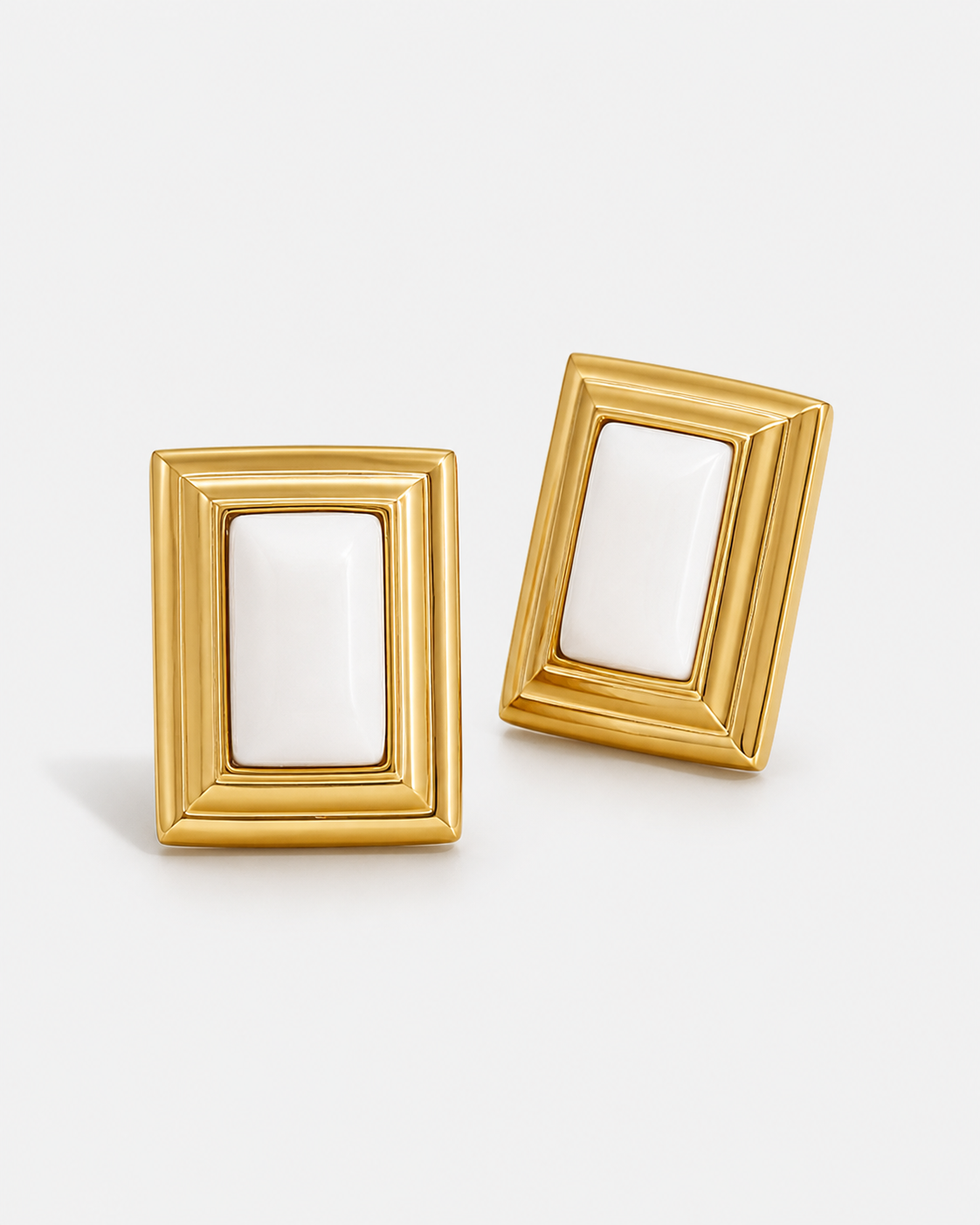 Rectangular Gemstone Studs