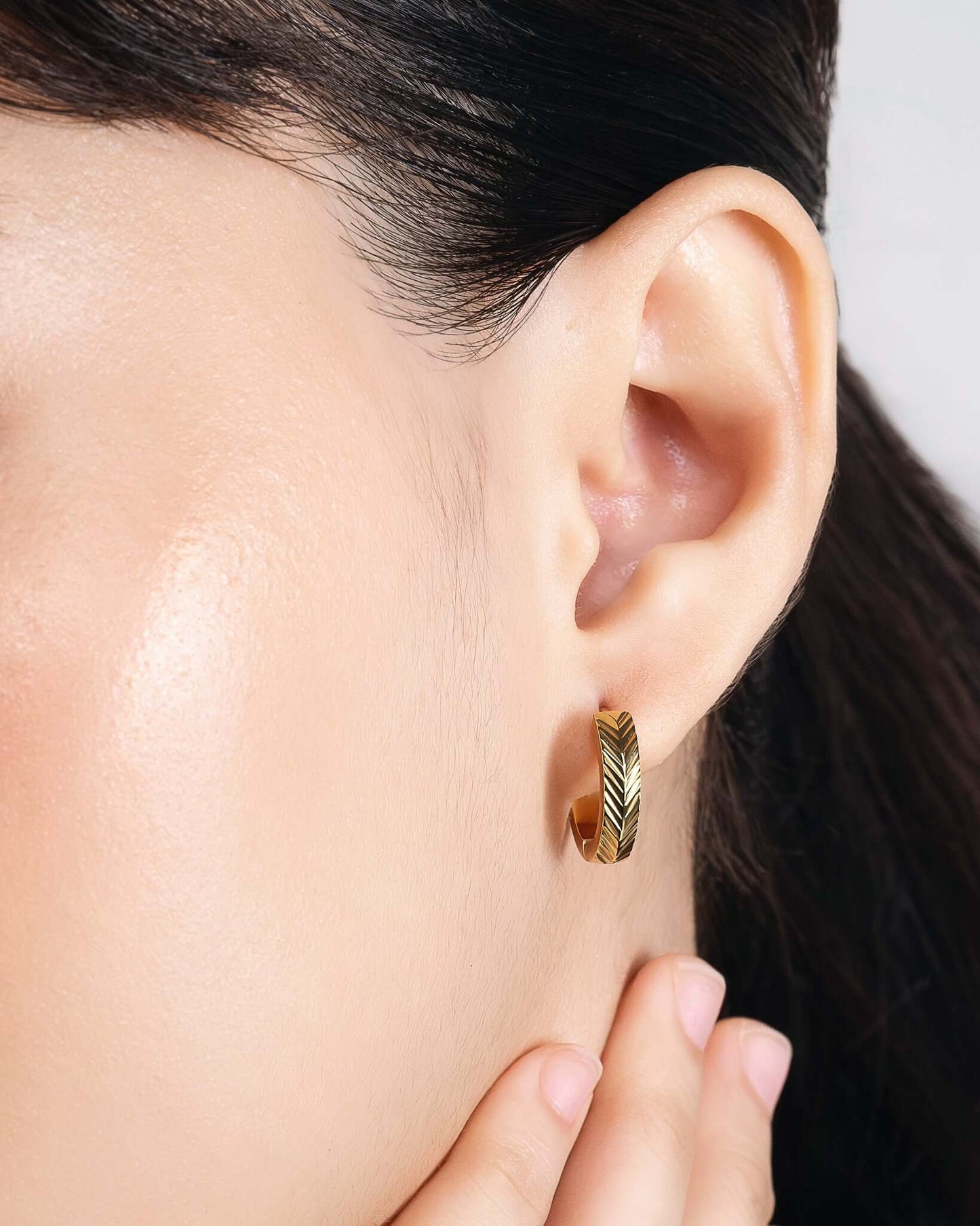 Herringbone Textured Hoops