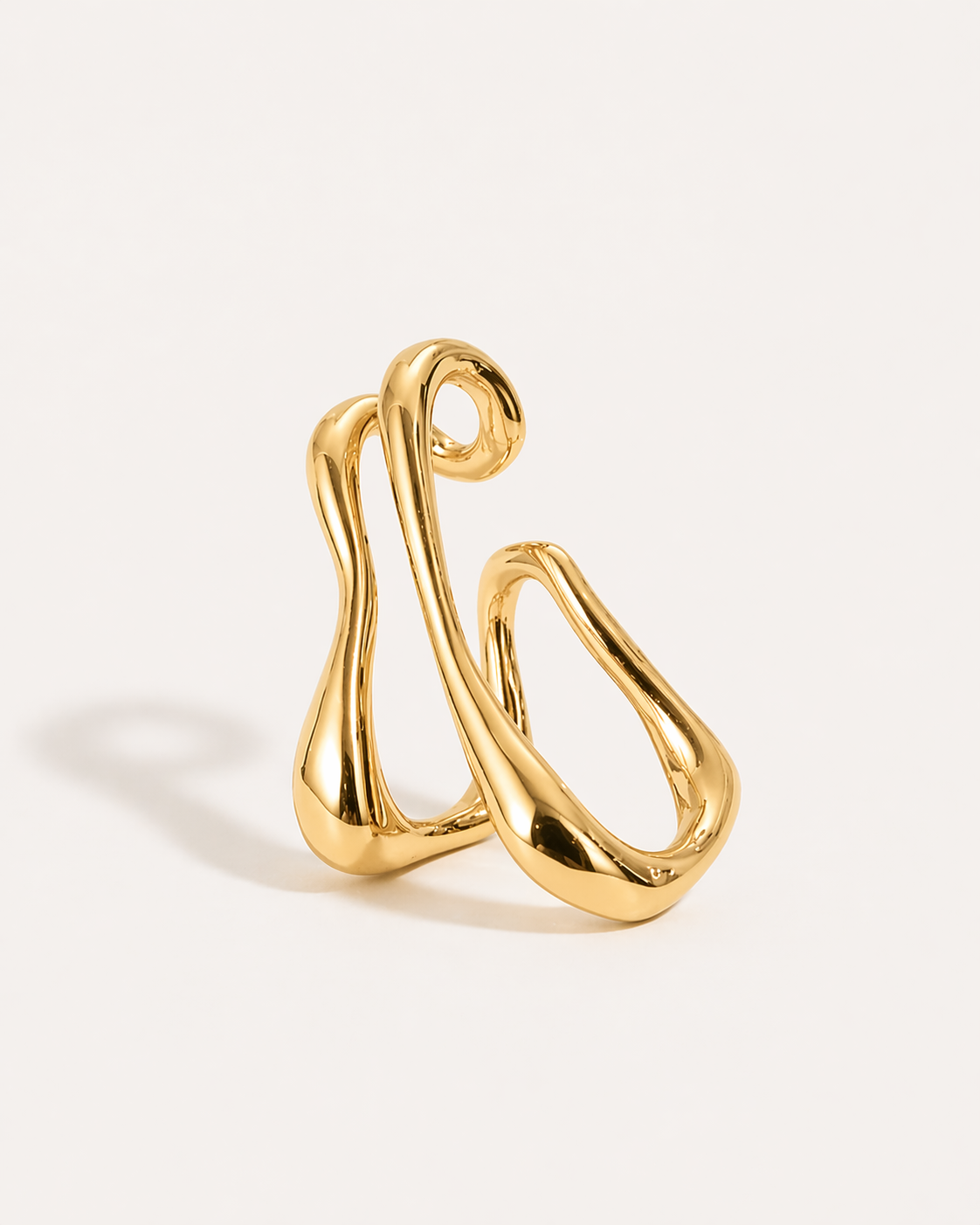 gold chunky clip on earring no pierced