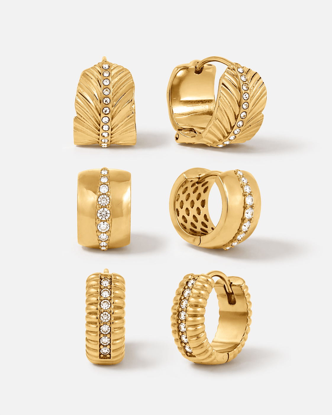 Crystal Huggie Hoops