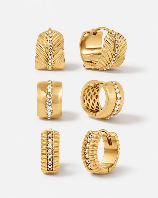 Crystal Huggie Hoops