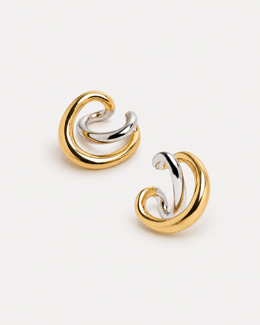 Two-Tone Spiral Ear Cuff