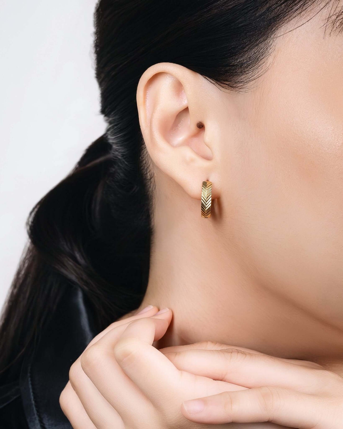 Herringbone Textured Hoops