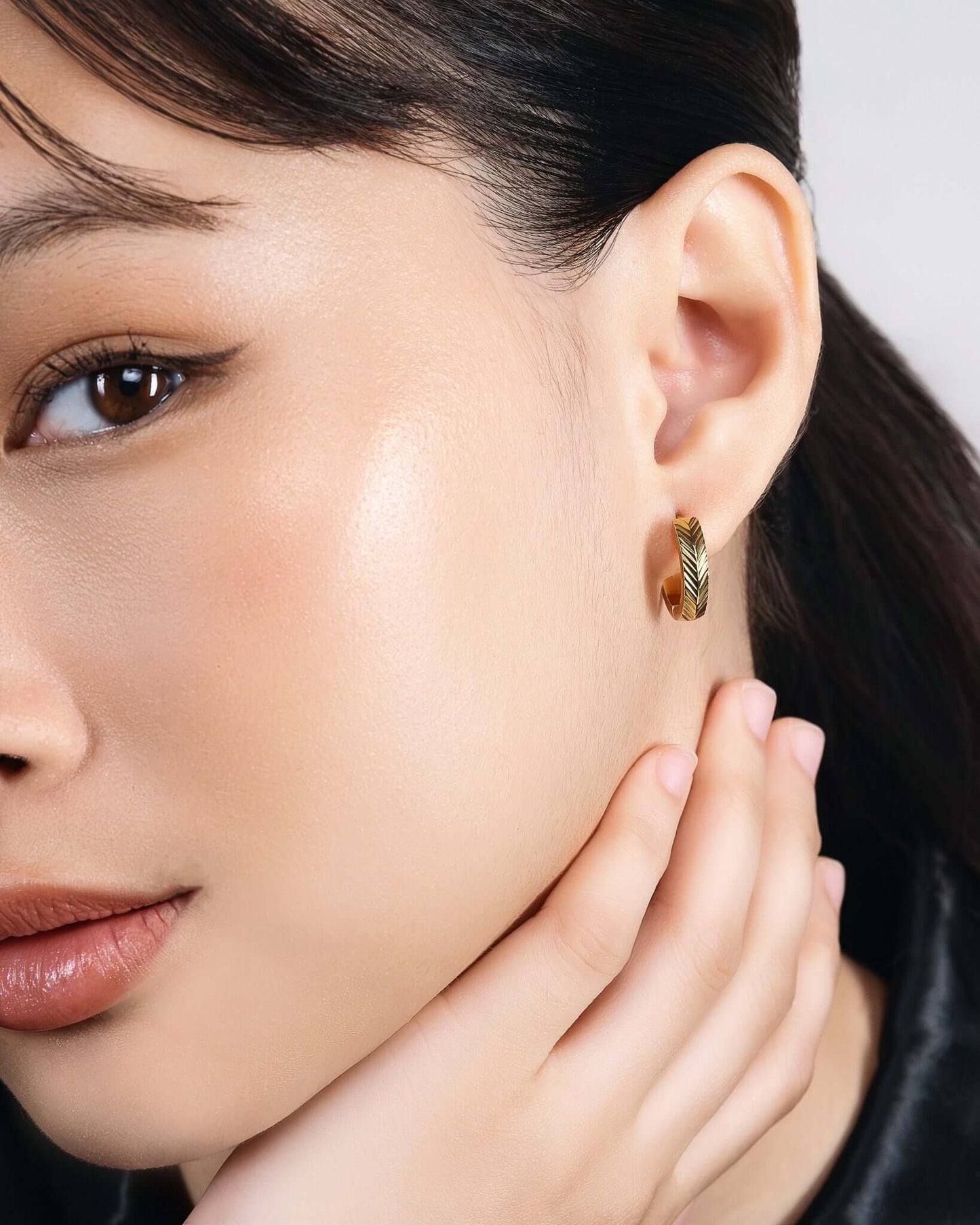 Herringbone Textured Hoops