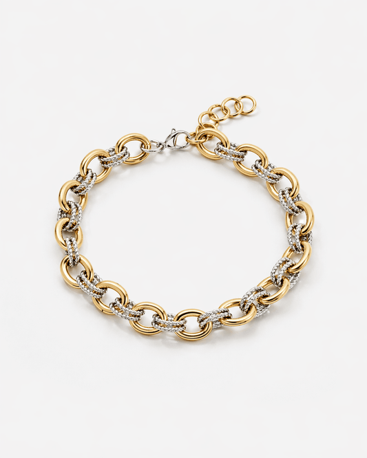 Two-Tone Rope Link Chain Necklace