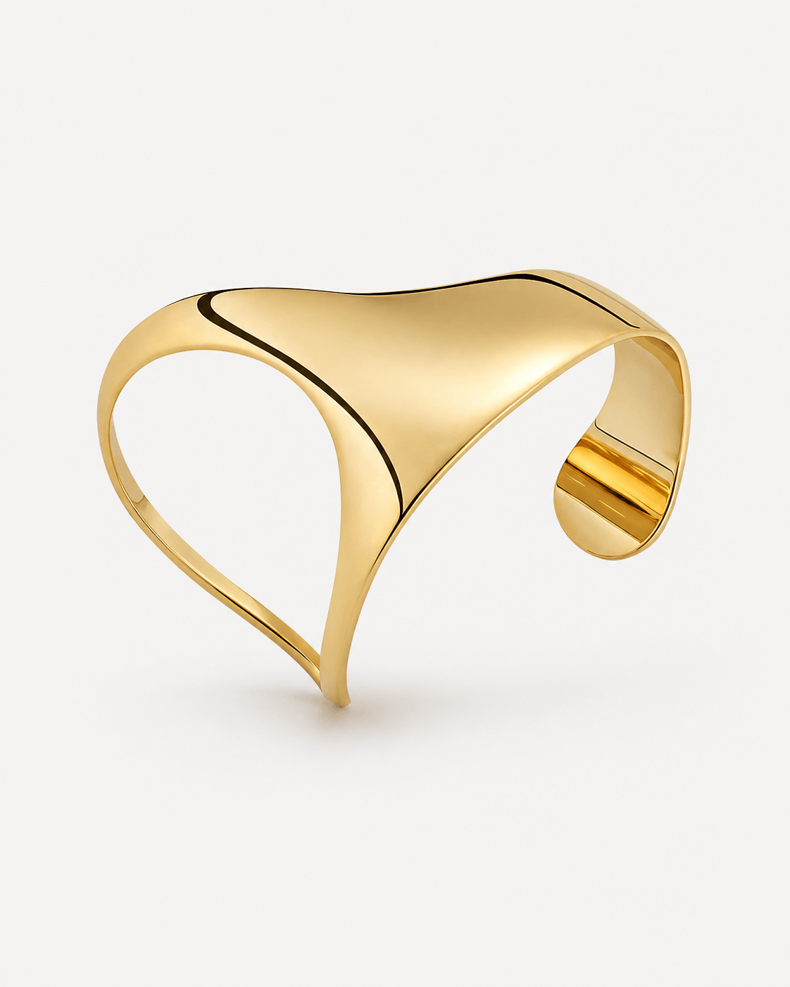 Sculptural palm bracelet cuff in gold or silver finish, modern statement cuff bracelet for women, bold open wrist cuff jewelry, minimalist sculptural arm bracelet, elegant contemporary accessory for everyday or special occasion styling