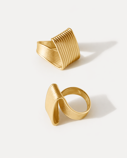 Pleated Square Ring
