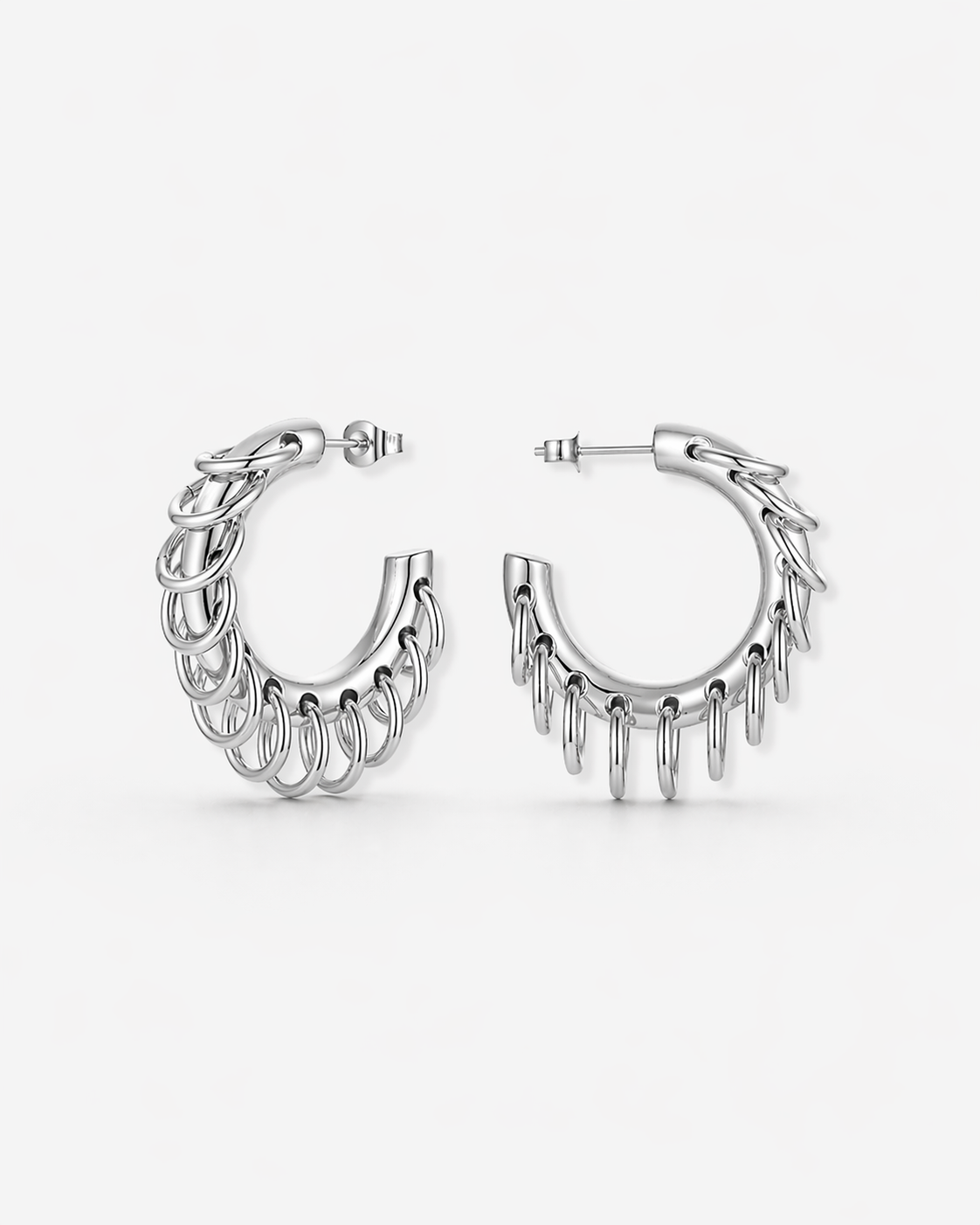 Santi Two-Tone Chain Hoops