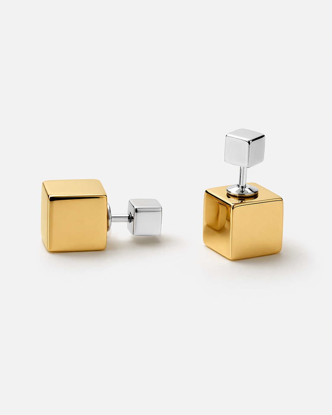 Two-Tone Cube Studs