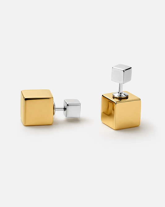Two-Tone Cube Studs