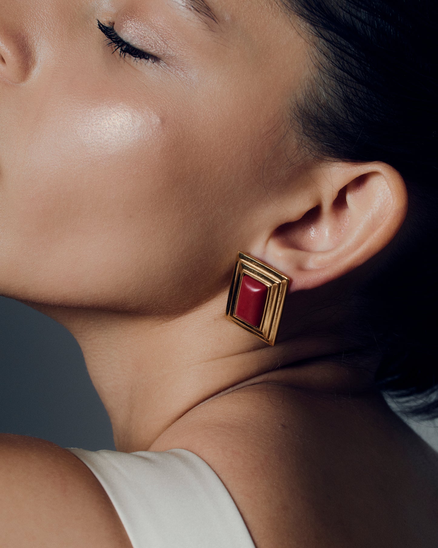 Rectangular Gemstone Studs