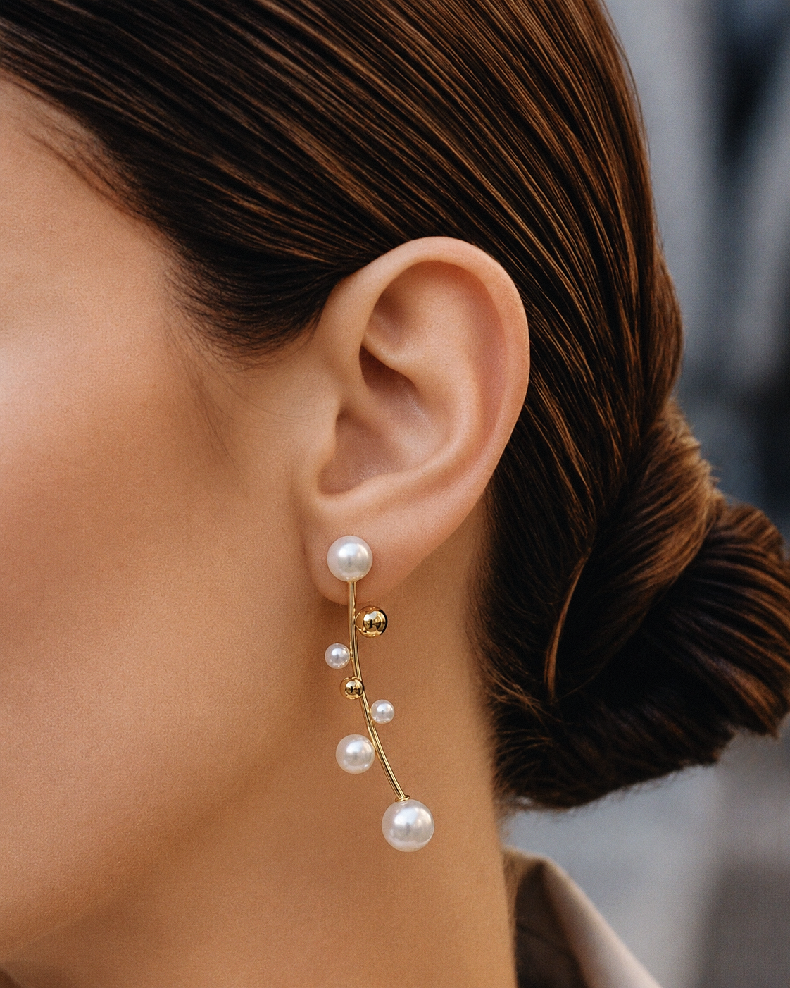Pearl Drop Ear Jacket Earrings