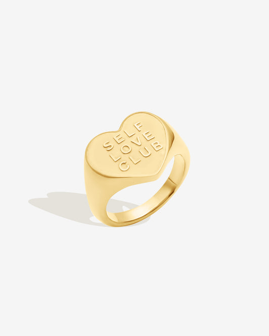 Self Love Club Heart Signet Ring