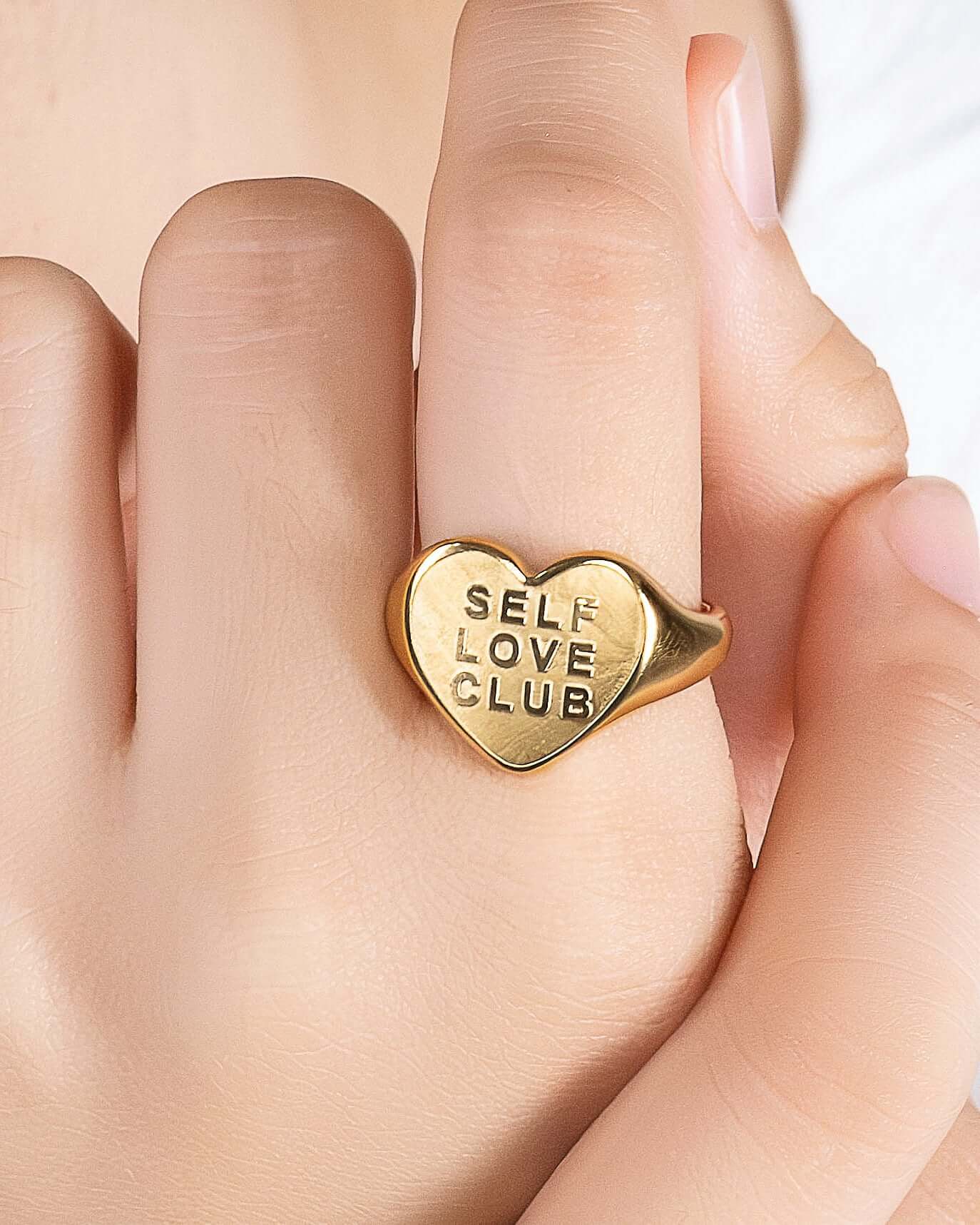 Self Love Club Heart Signet Ring