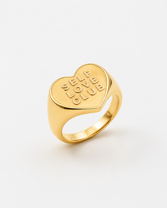 Self Love Club Heart Signet Ring