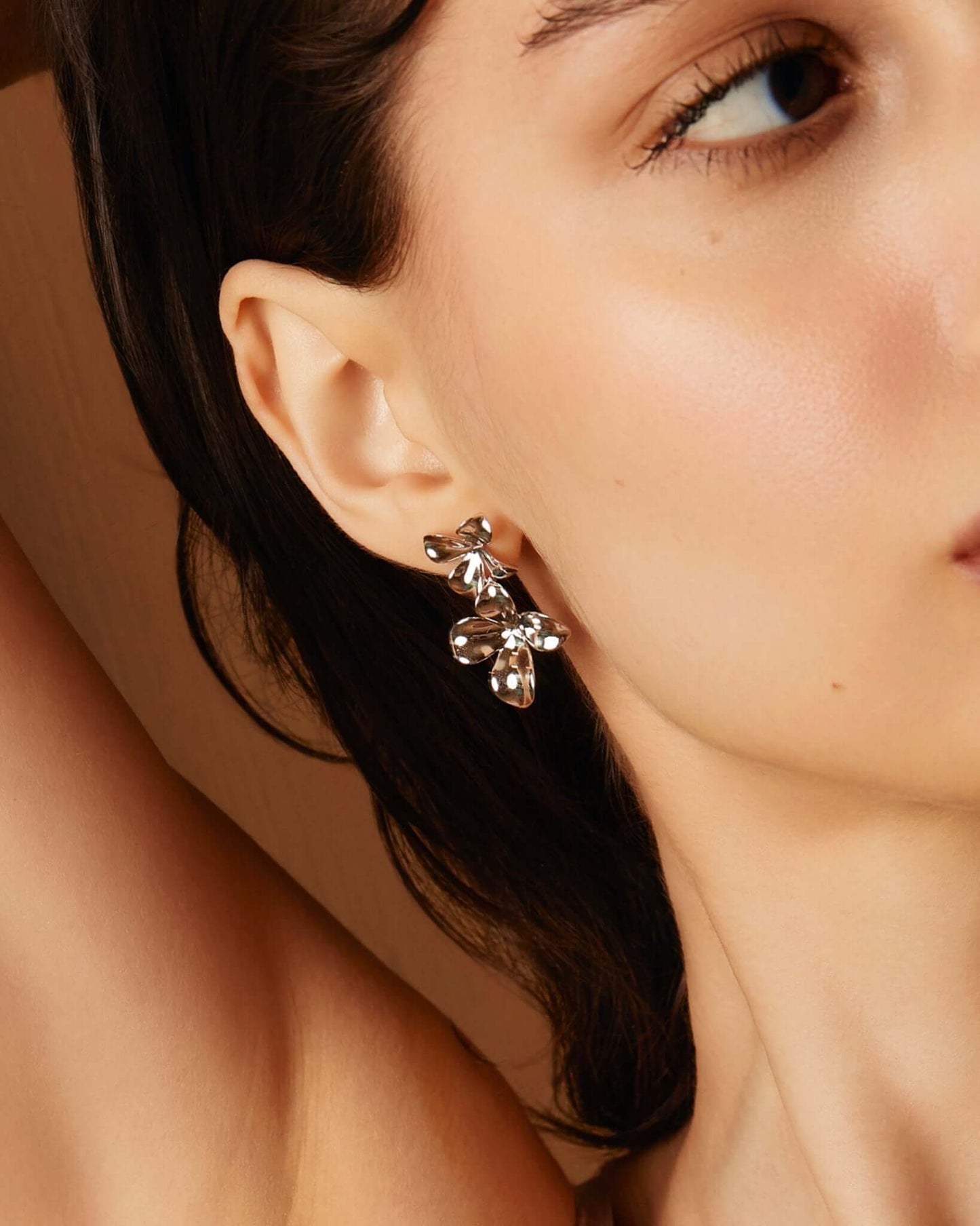 Double Flower Drop Studs