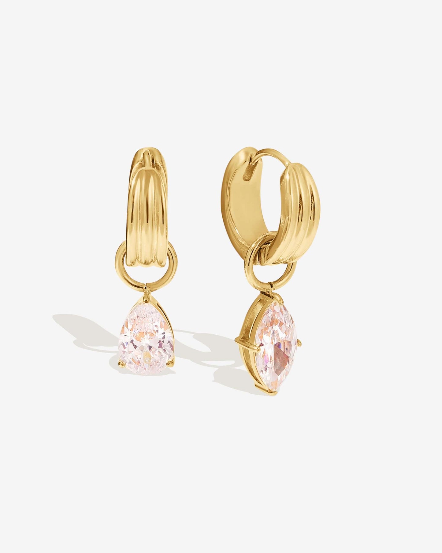 CZ Drop Charm Hoop