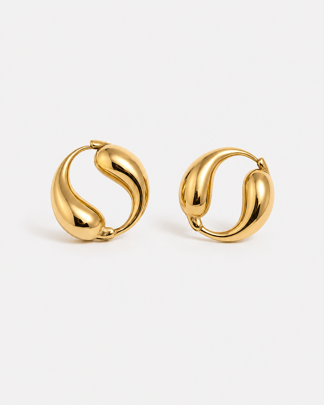 Sculptural Teardrop Hoops