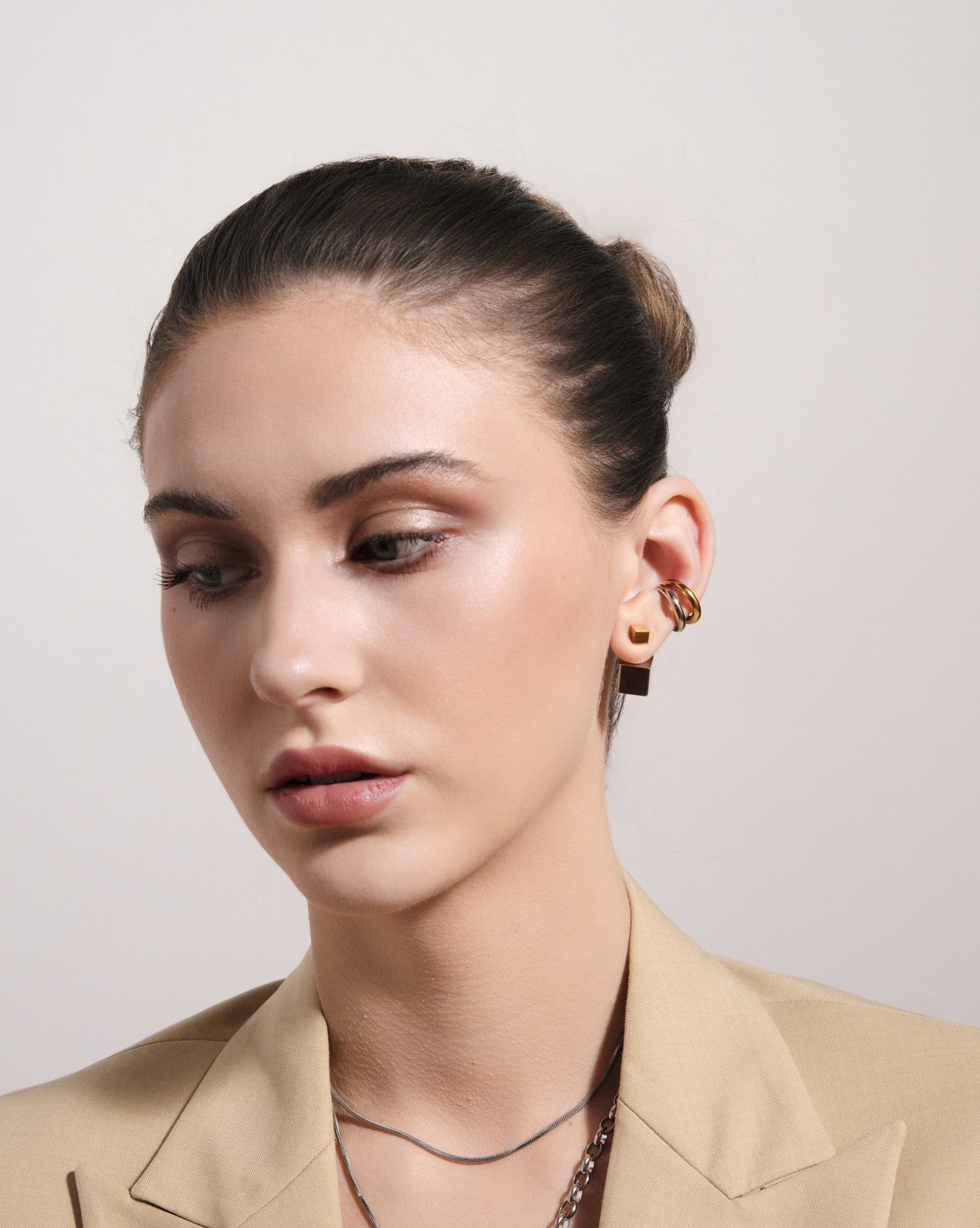Two-Tone Cube Studs