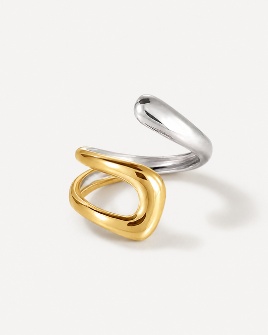 Two-tone Spiral Ring