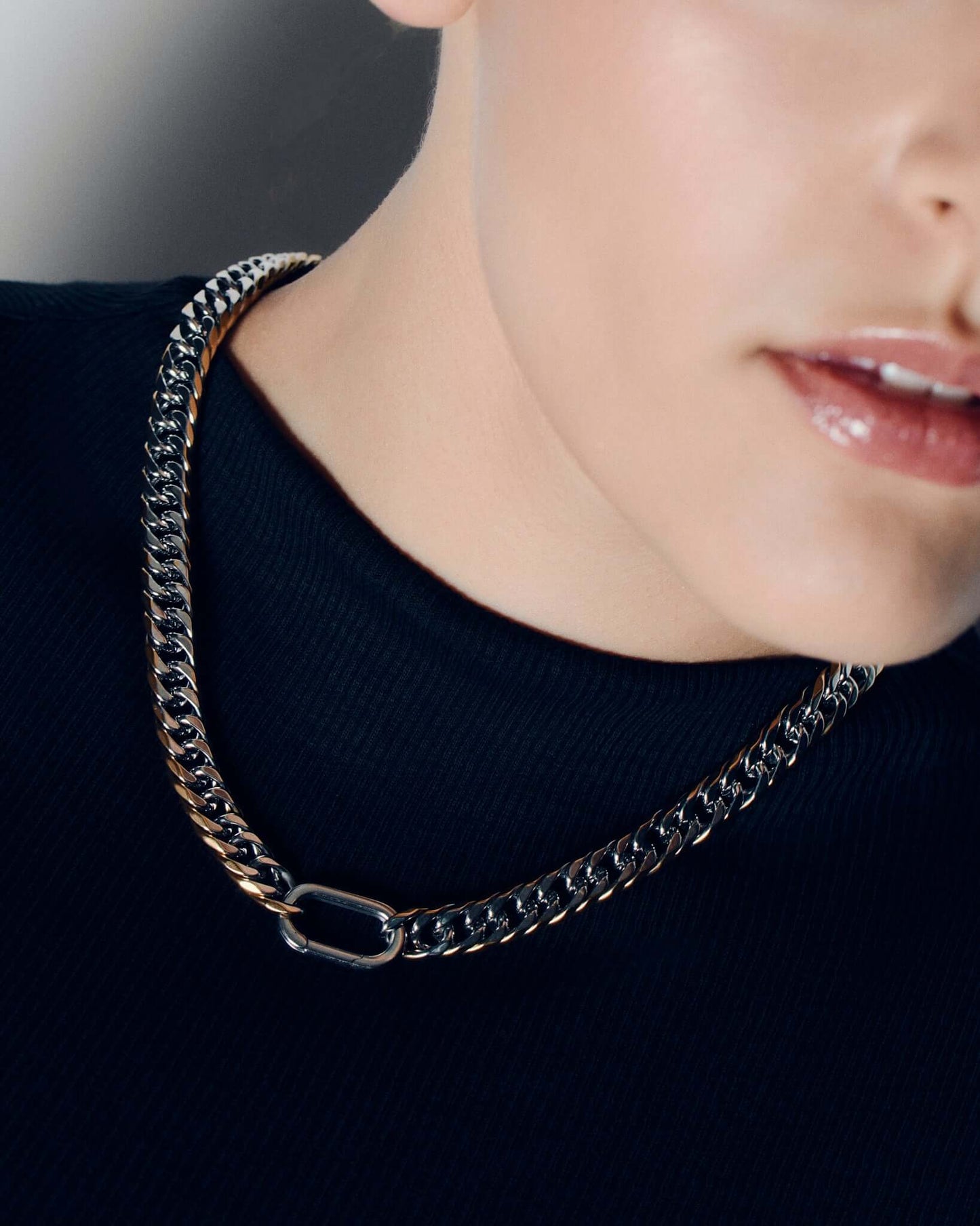 Two Tone Link Chain Necklace
