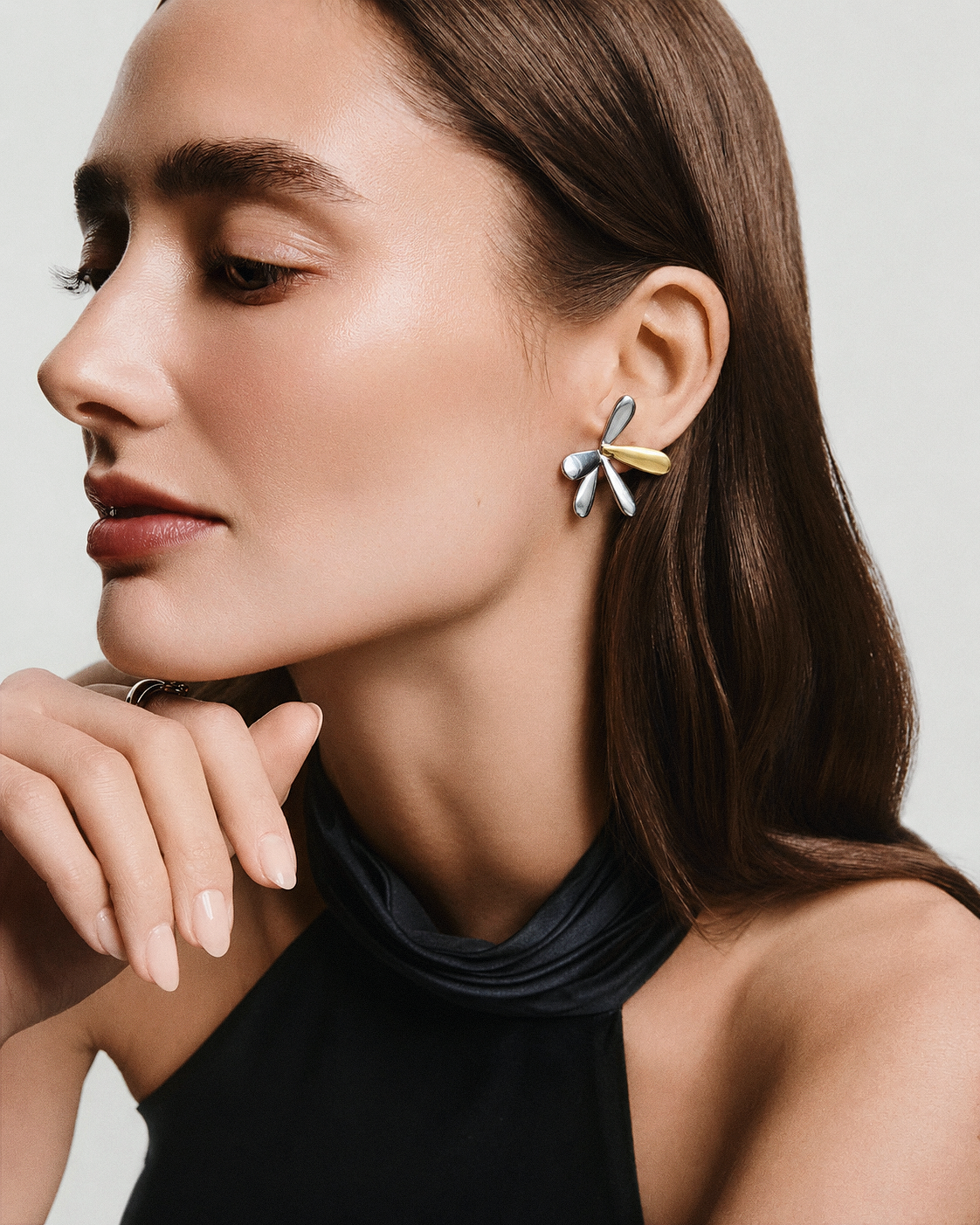 Two Tone Flower Studs