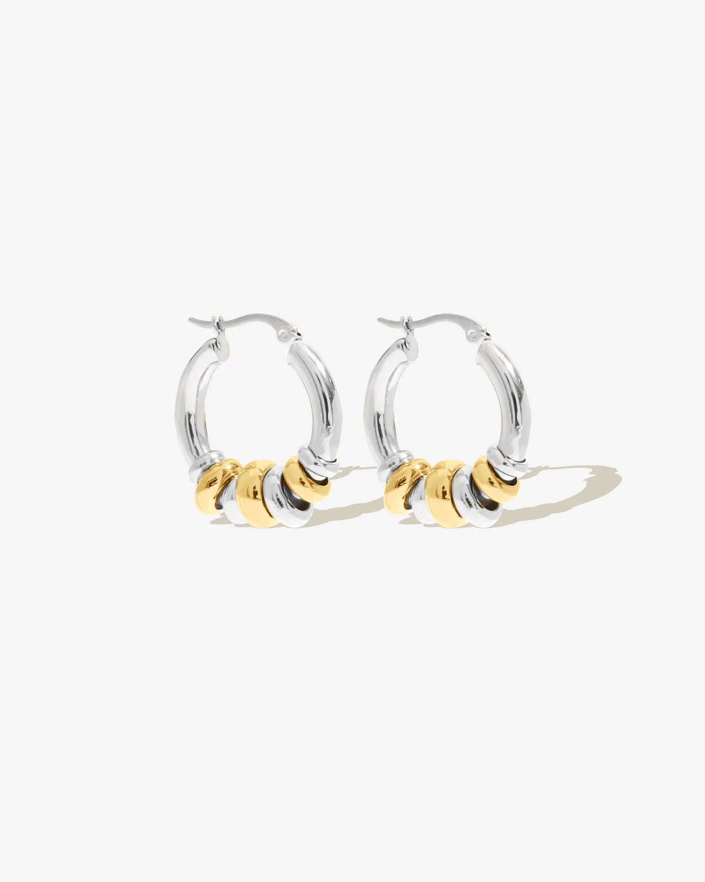 Two-Tone Beaded Hoops