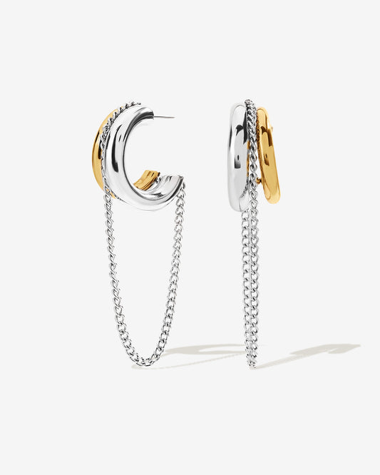 Tova Two-Tone Chain Hoops