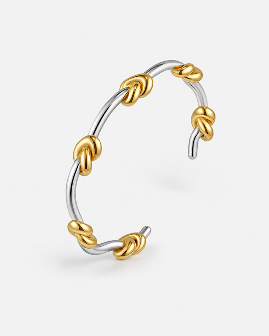 Two Tone Knot Cuff Bracelet