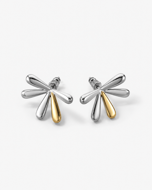 Two Tone Flower Studs