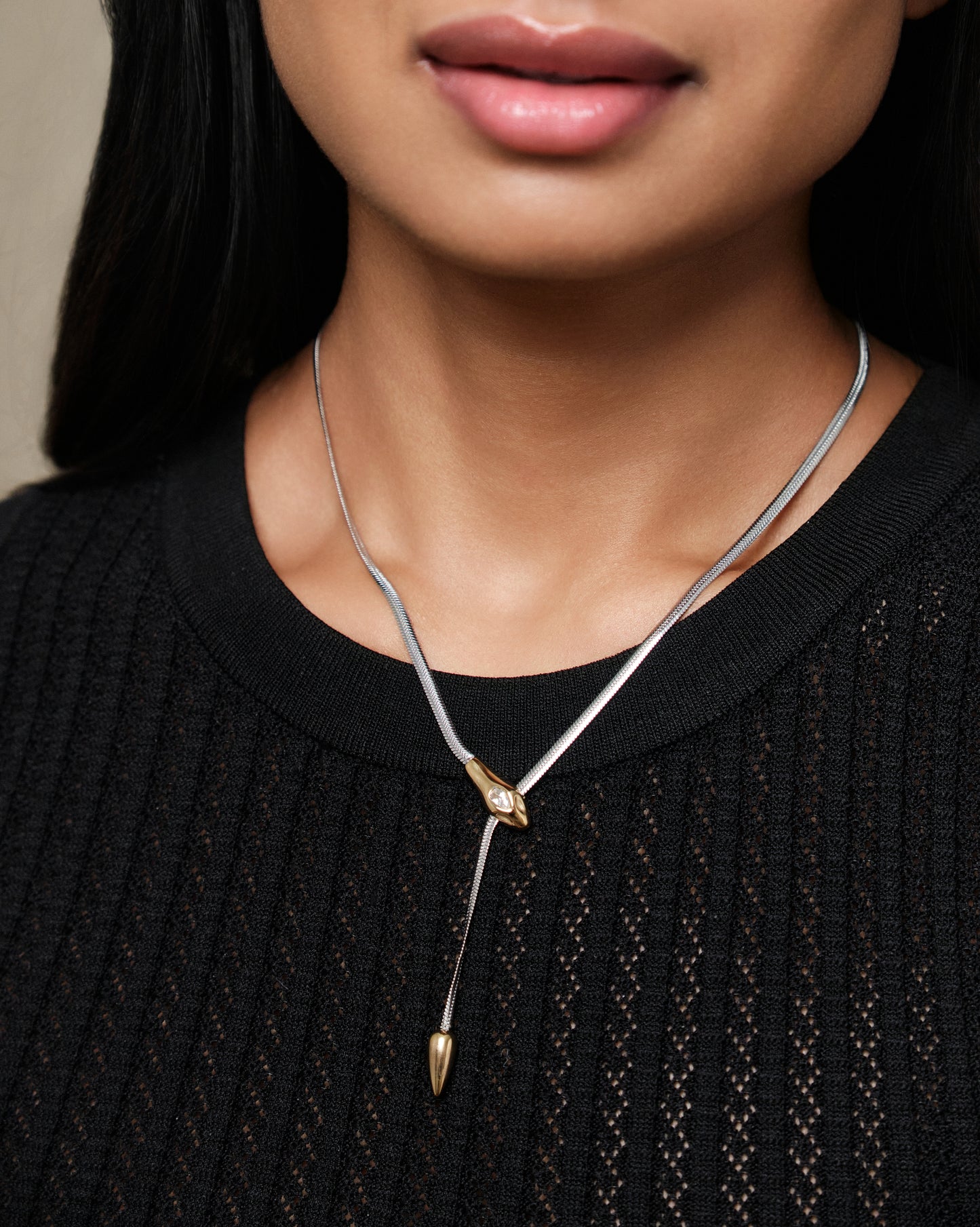 Serpentine Lariat Necklace