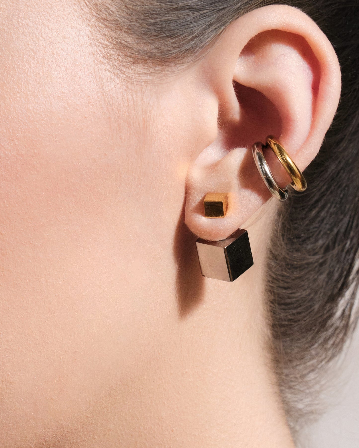 Two-Tone Cube Studs